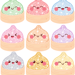Glitter Dumplings 7" DTF Transfers, Set of 9