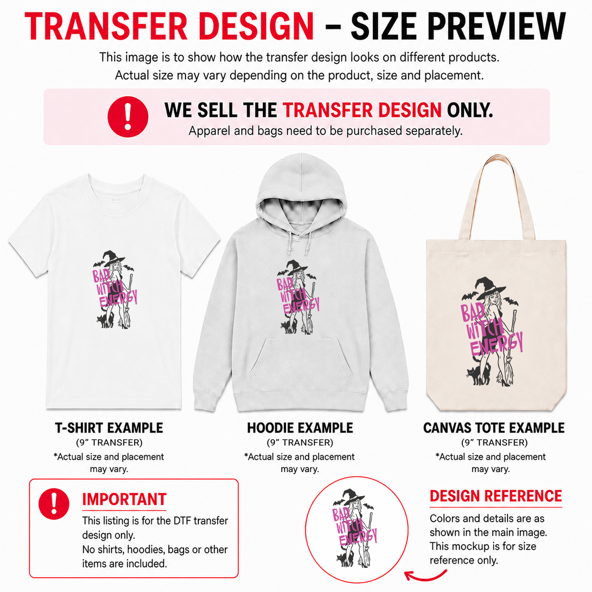 Be a Witch Collection 9" DTF Transfers, Set of 6
