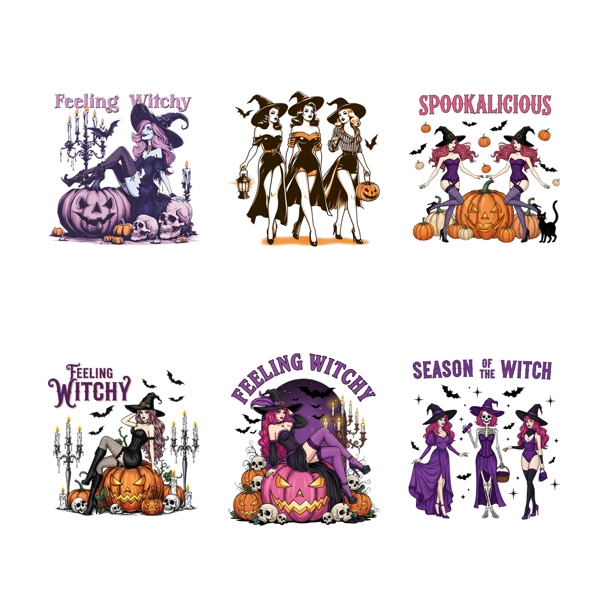 Feeling Witchy Collection 11" DTF Transfers, Set of 6