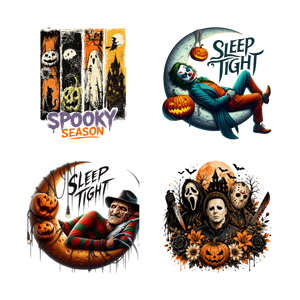 Halloween Slasher Collection 12" DTF Transfers, Set of 4