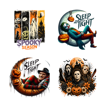 Halloween Slasher Collection 12" DTF Transfers, Set of 4