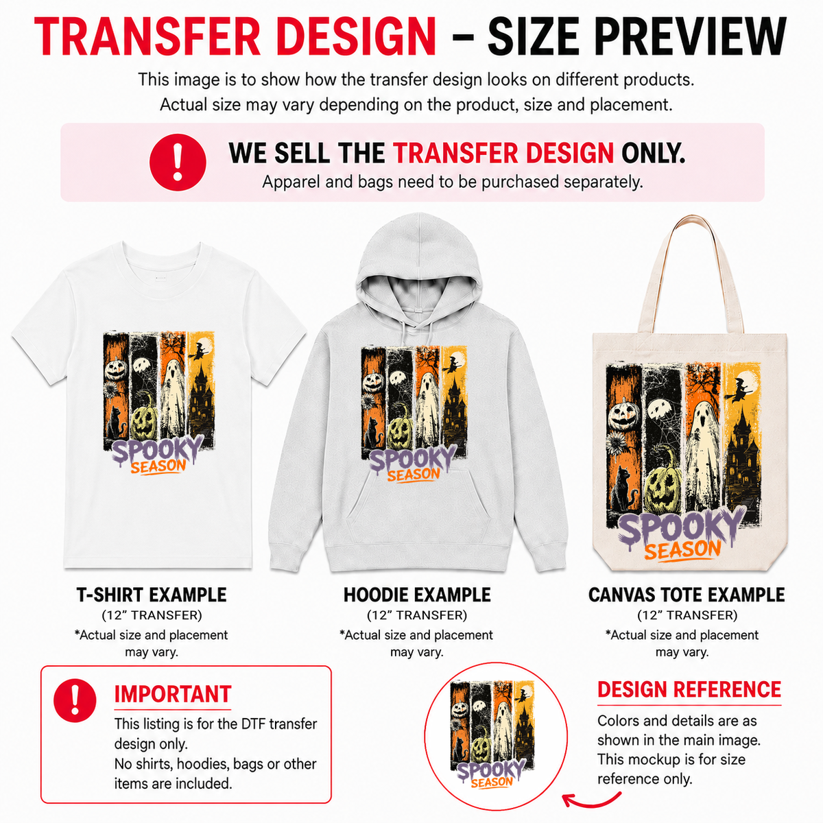 Halloween Slasher Collection 12" DTF Transfers, Set of 4