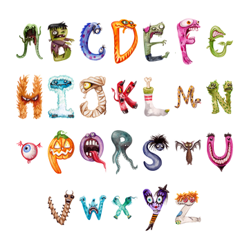 Monster Alphabets 3" DTF Transfers, Set of 26