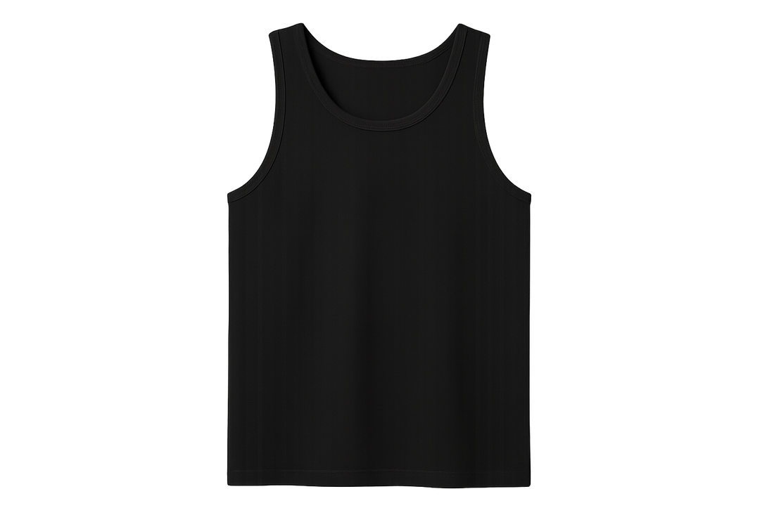 create Classic 180g Cotton Tank Top black no background 2048x2048
