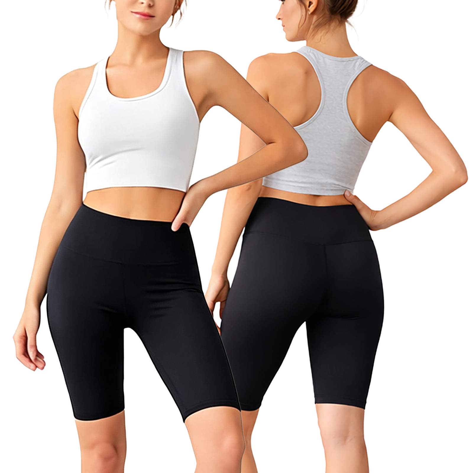 Women's high elastic mid-length yoga pants