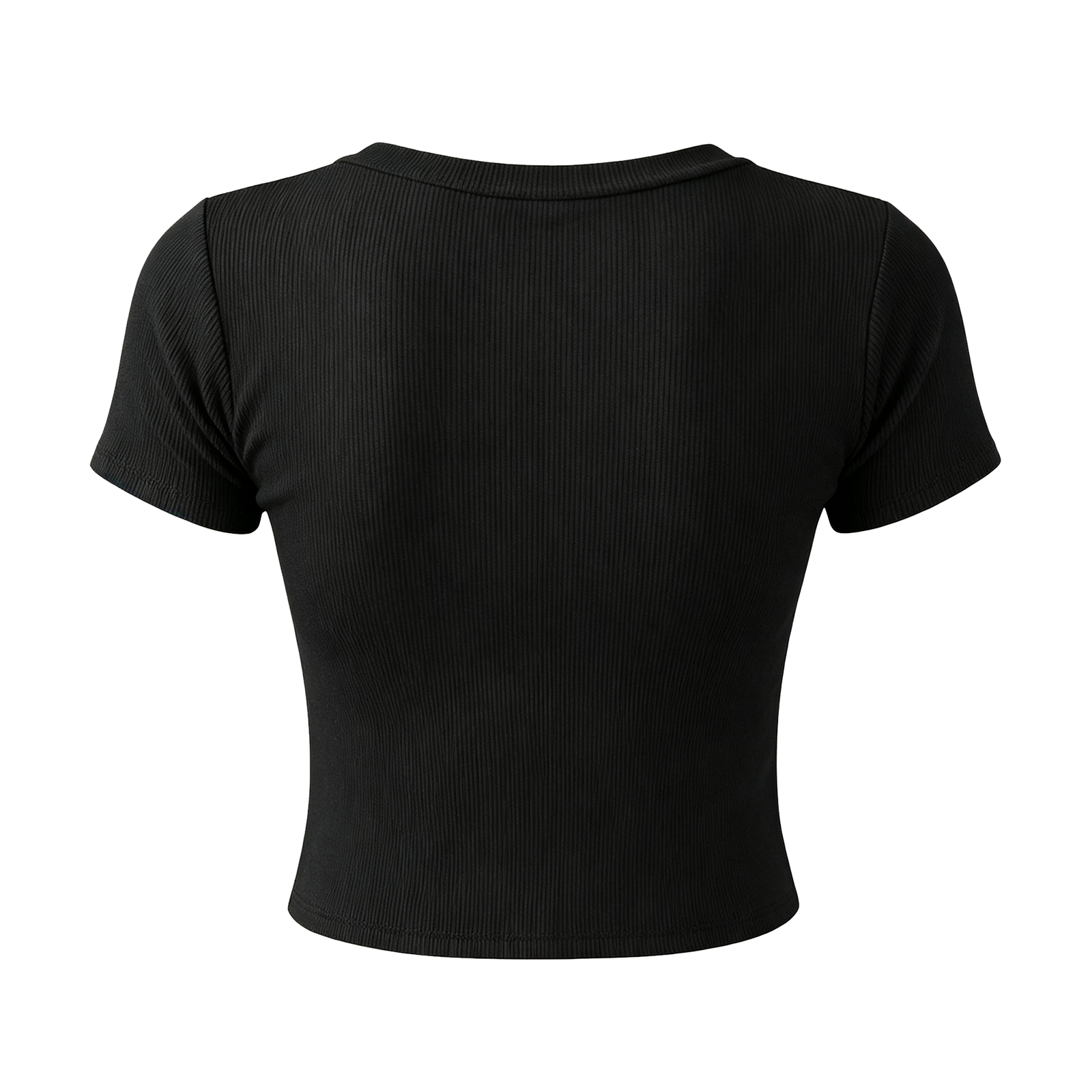 Ice silk ribbed (100% polyester) V-neck women's T-shirt