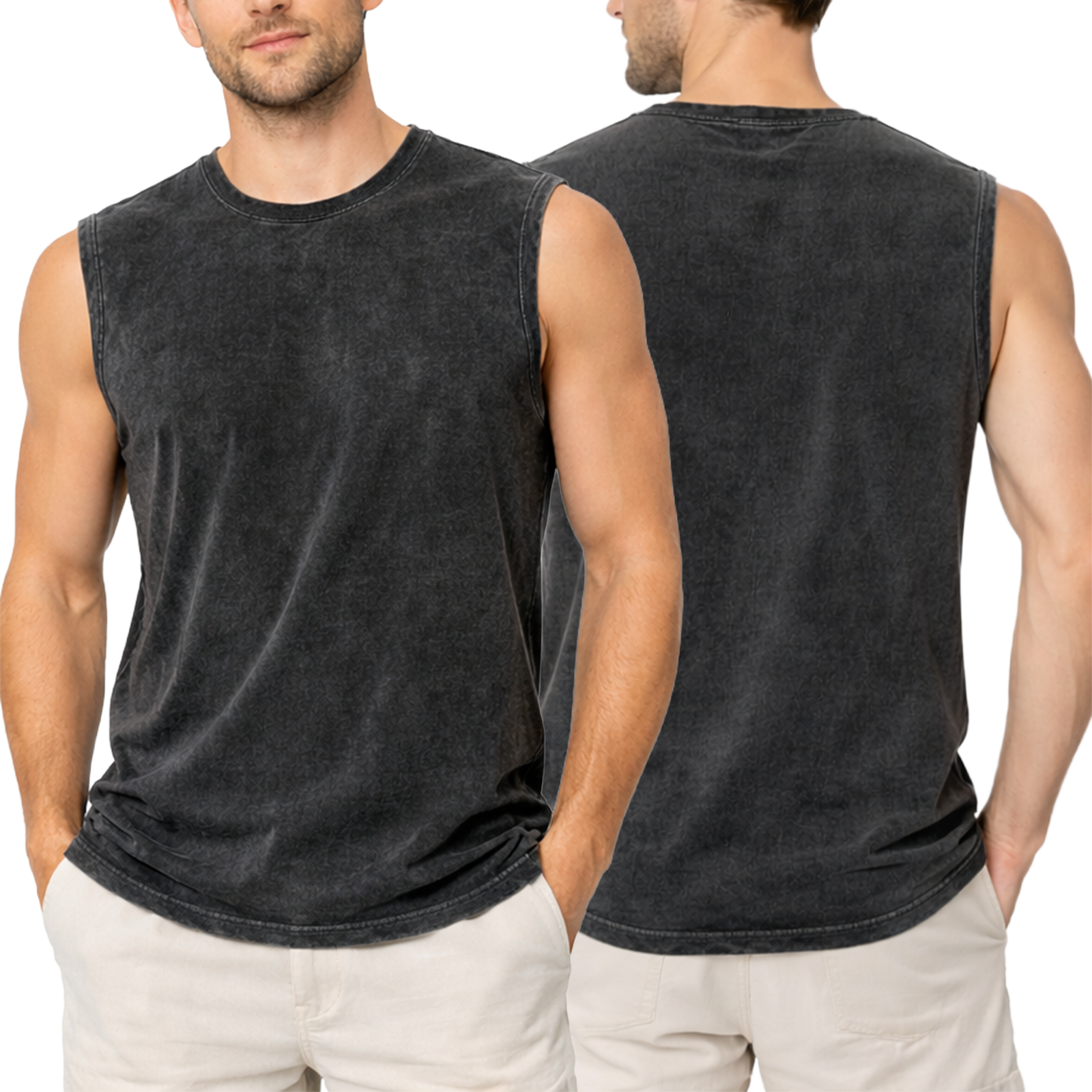 210G washed tank top