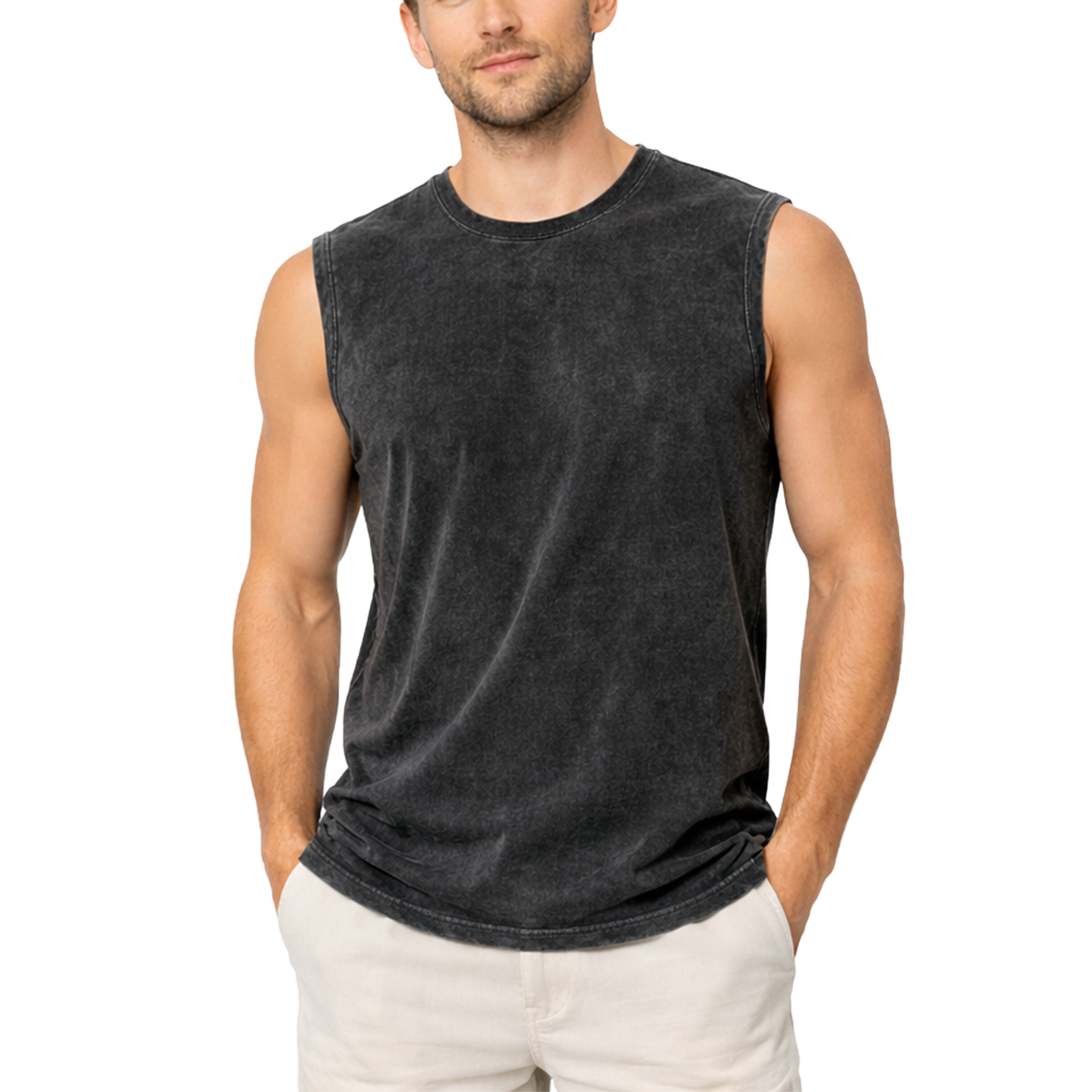 210G washed tank top