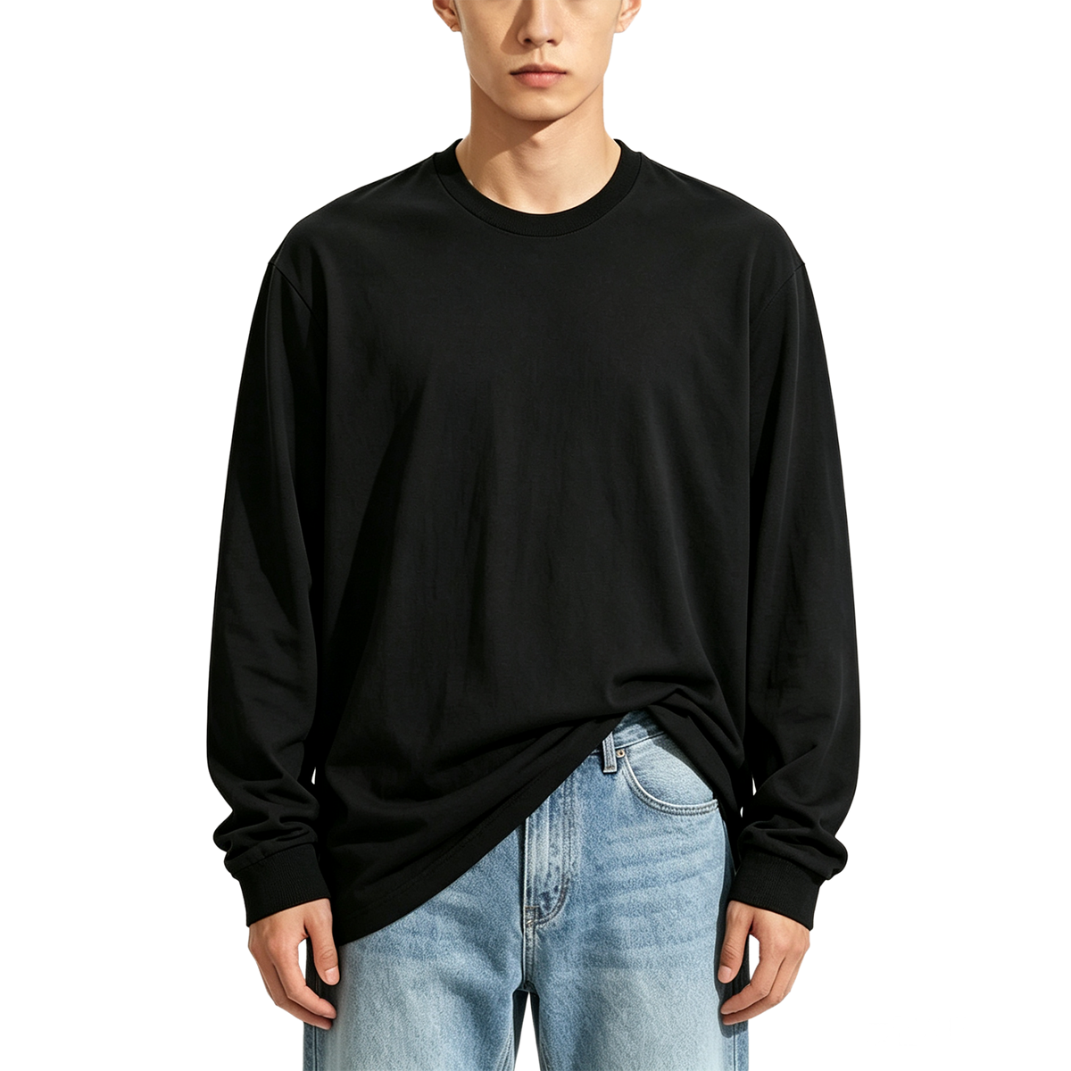 180g Men's Pure Cotton Long-Sleeve T-Shirt