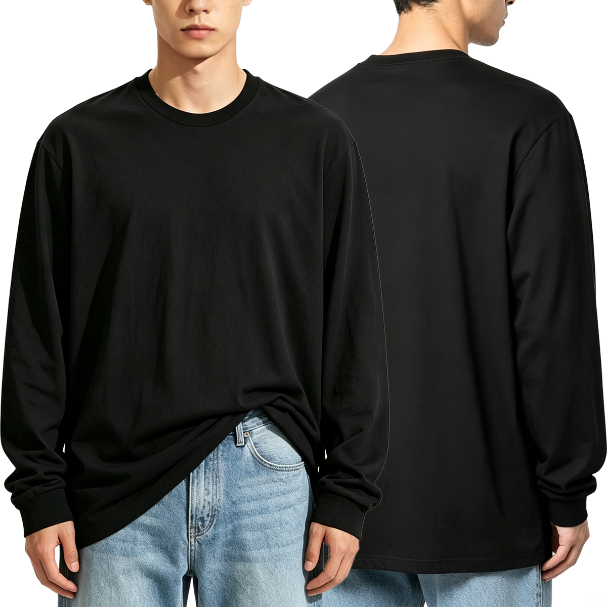 180g Men's Pure Cotton Long-Sleeve T-Shirt